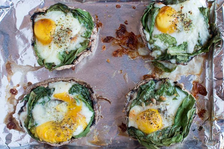 Eggs baked in portobello mushroom caps! Yum!