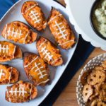 How cute are these sweet potato skins for tailgating!