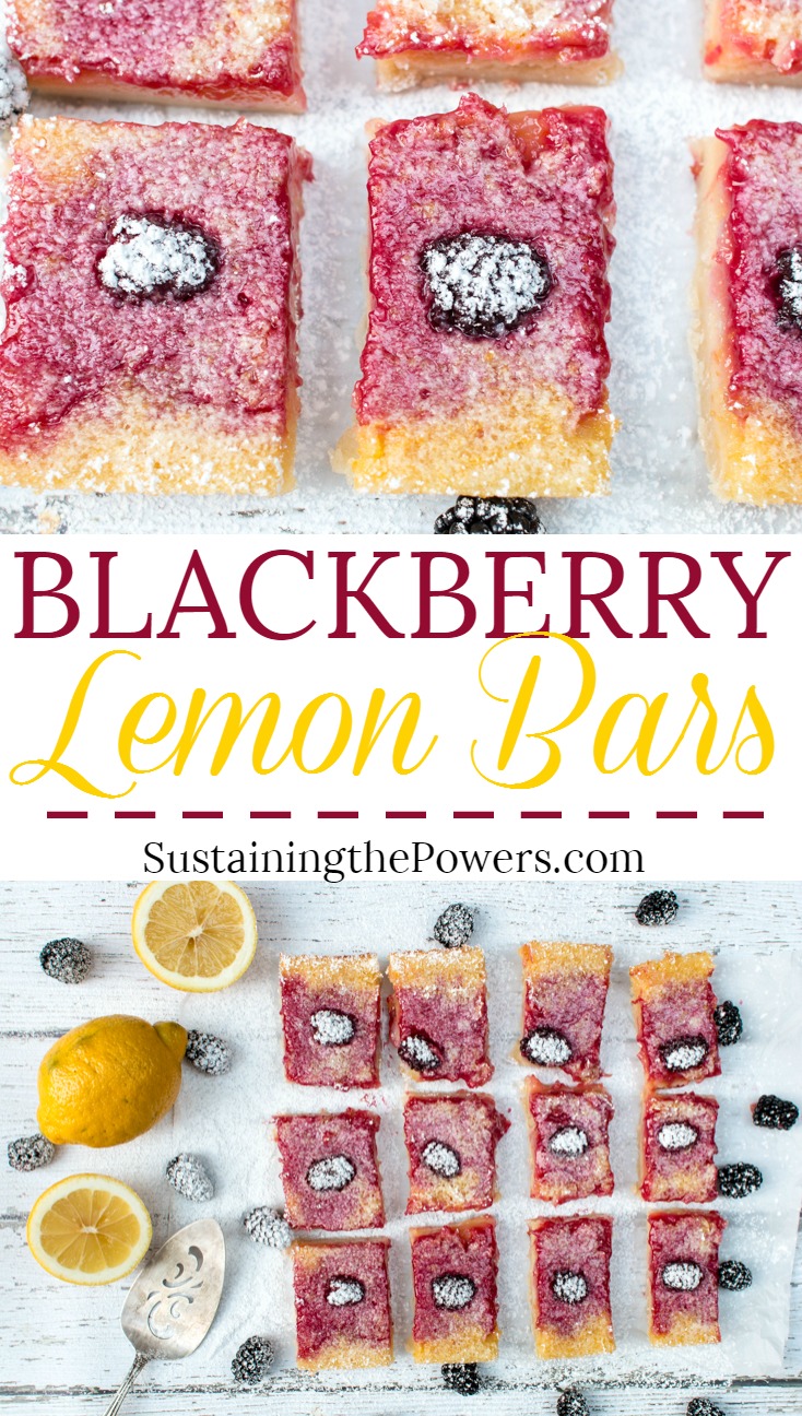 How to Make Blackberry Lemon Bars | Lemon bars are one of our favorite treats. I love the mixture of sweet and tart and a super thick shortbread crust. These have the added deliciousness of fresh blackberries that puts them totally over the top! Click through now to get the recipe! 