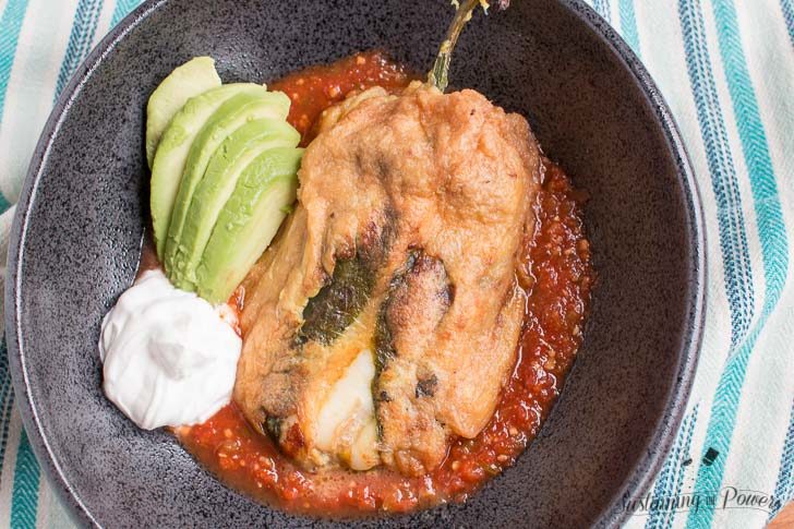 How to Make Low-Carb Chile Rellenos | Chile Rellenos are the Traditional Mexican stuffed pepper. These are filled with meunster cheese and shredded beef. Quick to make and naturally gluten-free, these keto-friendly stuffed poblanos are sure to be a hit! Click through to get the recipe! 