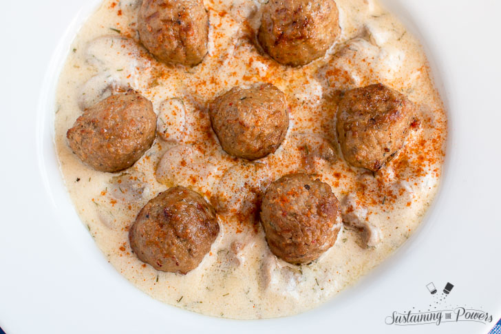 How to Make Low Carb Beef Stroganoff Meatballs | Creamy sauces and keto go perfectly together. This stroganoff sauce is so good you're going to want to lick it from the spoon. It goes perfectly with meatballs for a quick dinner, or pour it on anything else you can think of. Click through to get the recipe and learn the secret ingredient. Macros for the Sauce: 291 Calories, 26g Fat, 3g Net Carbs (5g Carbs - 2g fiber), 4g Protein.