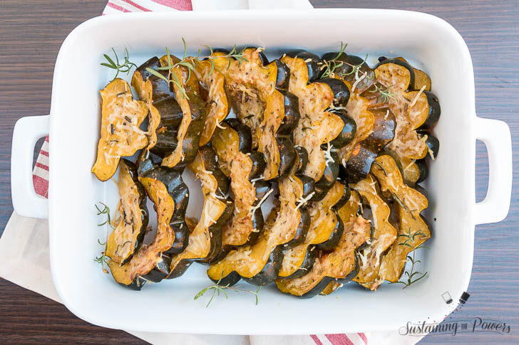 This Parmesan Roasted Acorn Squash is a quick and easy, low-carb holiday side dish. 