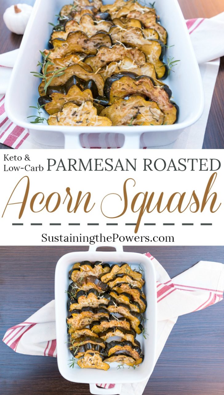 This Parmesan Roasted Acorn Squash is a quick and easy, low-carb holiday side dish. Click through for the recipe! 