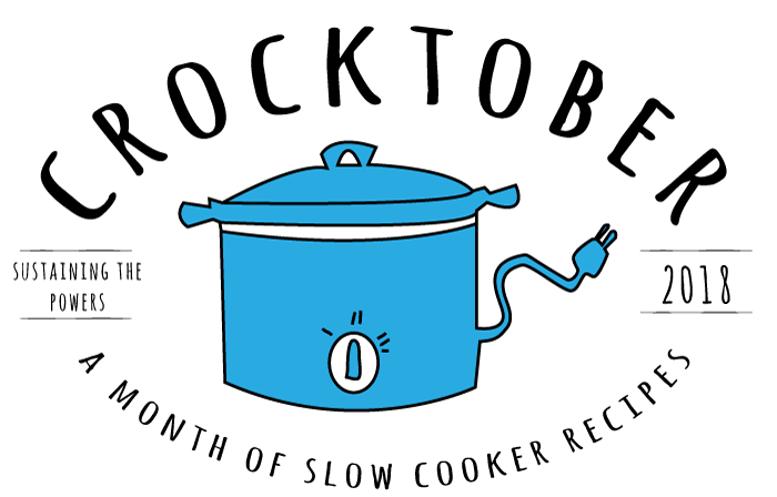 A drawing of a crockpot with the words crocktober - a month of slow cooker recipes